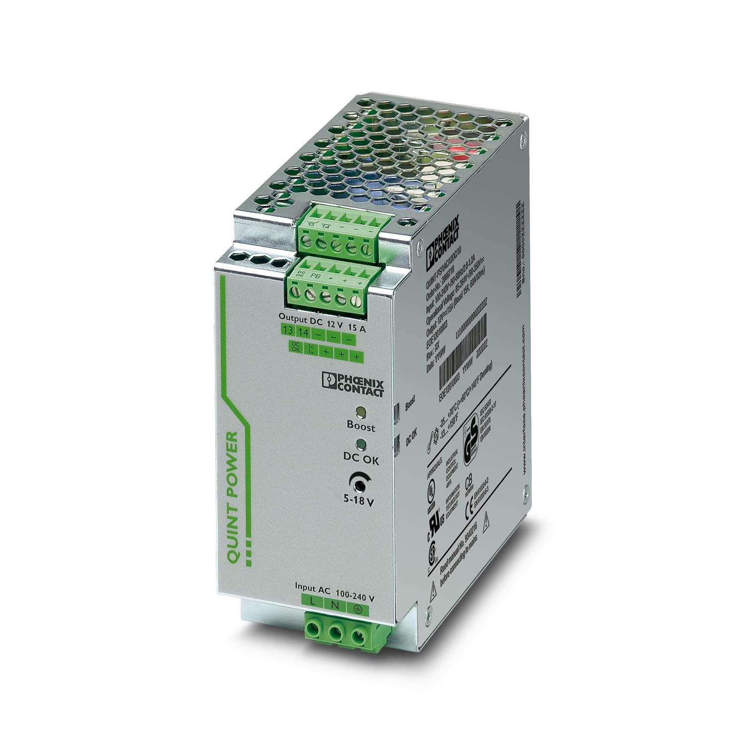 QUINT-PS/1AC/12DC/15 NGUỒN 1Pha, 12DC/15A