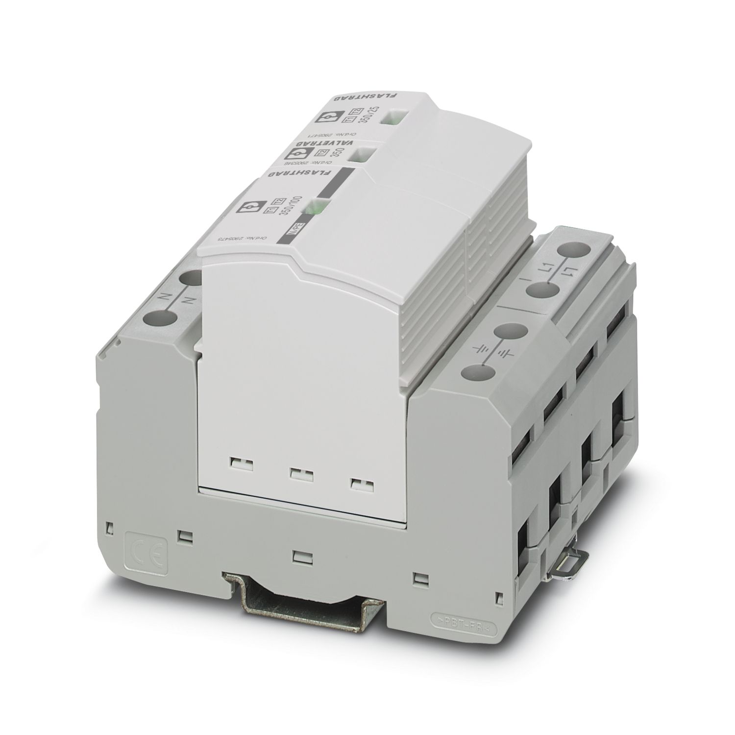 FLT-SEC-T1+T2-1S-350/25-FM
Imax: 100KA
Uc:    350VAC
Up:    1.5KV